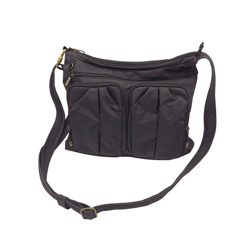 Travelon Anti-Theft Classic Messenger Bag Black Nylon RFID Blocking 42892-500
